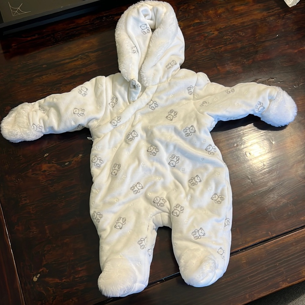 First Impressions Bear Print Snow Suit